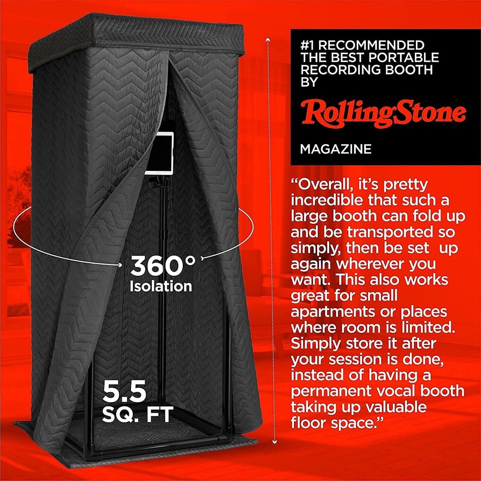Snap Studio Ultimate Portable Vocal Booth Sound Recording Isolation ...