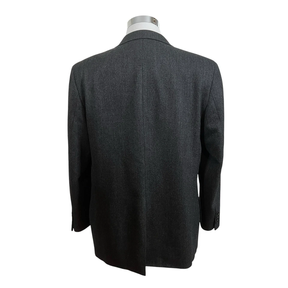 Chaqueta Club Room Gris Carbón Corderos Lana Cachemira Espiga Blazer 44R Foto 4 de 4