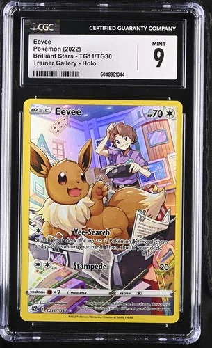 Eevee TG11/TG30 Pokémon Swsh09 Brilliant Stars Trainer Gallery Holo [CGC 9 Mint]