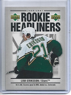 Loui Eriksson 2006-07 Upper Deck Rookie Headliners #RH2-Dallas Stars