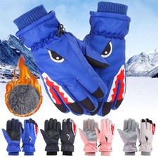 Children Kids Shark Winter Gloves Waterproof Thermal Wind Ski Warm Snow Thermal