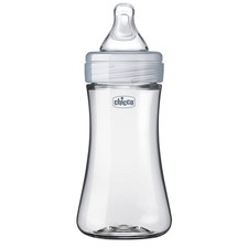 Chicco Duo 9oz. Hybrid Baby Bottle with Invinci-Glass Inside and Plastic Out...