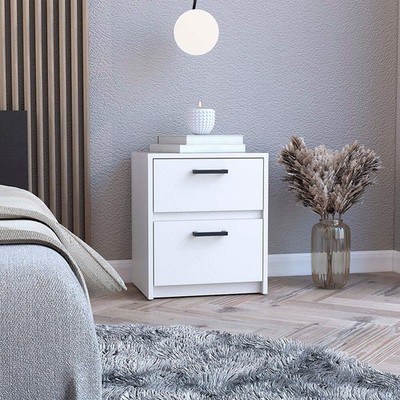 Tuhome Trivor 2-Drawer Nightstand with Spacious Storage, Modern Bedside Table wi