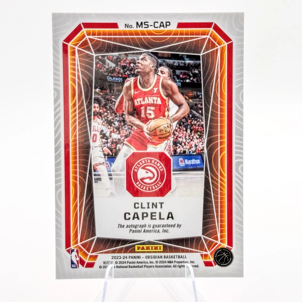 Clint Capela 2023-24 Obsidian Orange Flood /75 Magmatic Signatures Hawks Auto 🔥 - Image 2 of 4