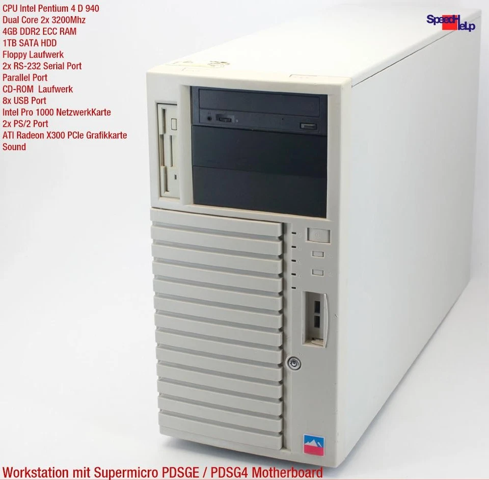 Supermicro Pdsge PDSG4 Workstation Computer PC Pentium D Parallelo Porta Windos - Immagine 2 di 4