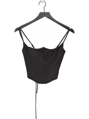 Oh Polly Damen Top UK 4 Schwarz 100% Sonstige Ärmellos Eckiger Ausschnitt Cropped