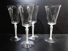 Midcentury Morgantown Glass Legacy Moonstone 4 Water Wine Goblets 7654 1/2