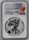 2019 W Pride of Two Nations Enhanced Reverse PF70 American Silver Eagle