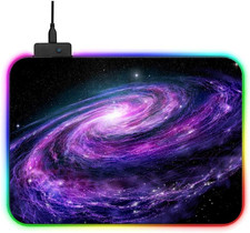 RGB Galaxy Night Sky Gaming Mouse Pad Large Color LED Lighting Wired USB 13.8...