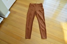 Spanx Leggings Womens Medium Faux Suede Rich Caramel Athleisure Modern
