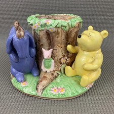 DISNEY Winnie-The-Pooh Toothbrush Holder Hand Painted Ceramic Pooh Piglet Eeyore