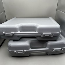 LOT of 2: Molded Plastic Folding Portable Lap Desks with Storage and Handles