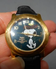 Armitron Peanuts CAMP SNOOPY & WOODSTOCK Watch leather band