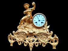 Antique Clock French Ormolu Bronze Victorian Bell Striking Mantel Clock