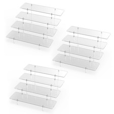 Acrylic Display Riser Stand Shelf Clear 4 Tier Cupcake Stand Perfume Display ...