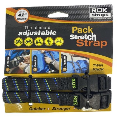 ROK Straps Motorrad Bike ATV HD 1060mm 42'' verstellbar Stretch schwarz reflektierend