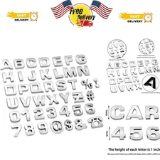 43-Piece 3D Chrome Car Emblem Letters & Numbers Sticker Set for Personalization
