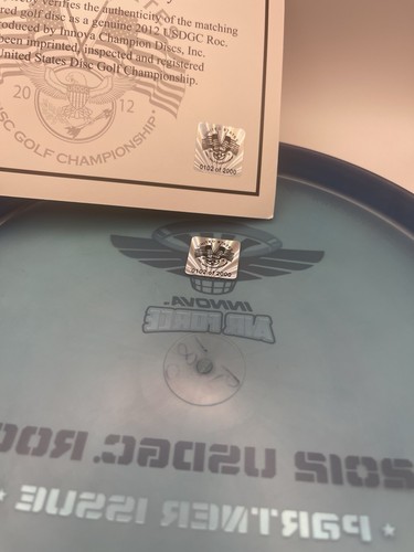 Innova Disc Golf 2012 USDGC Blue Champion Innova Air Force ROC Stamp With COA - Picture 3 of 3