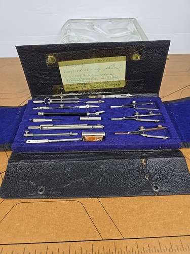 Vintage Drawing Drafting Set Post Excelsior 794 Tools & Case USA GUC See Photos - Picture 10 of 24