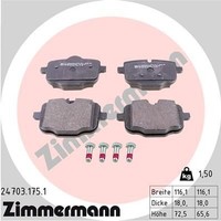 Zimmermann Bremsbelagsatz, Scheibenbremse 24703.175.1 FüR BMW