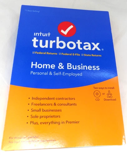 TurboTax Home & Business 2019 CD Federal + State Tax Software Windows or Mac