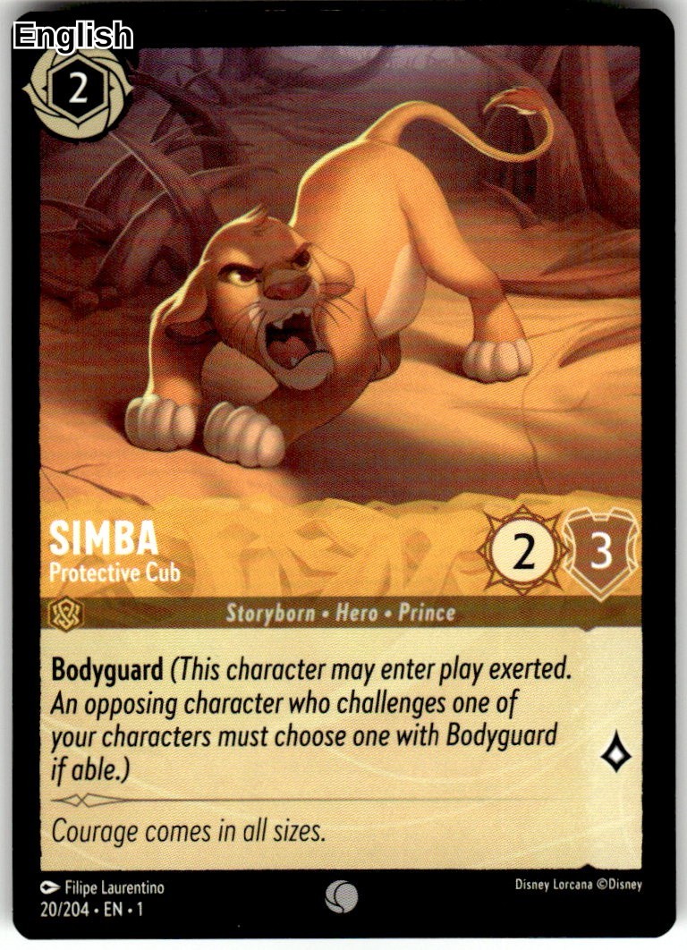 Simba - Protective Cub - 20/204 - The First Chapter NM