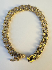 14K YG Ladies Double Link Bracelet 7 ½ in Box Catch 23 Grams Fine Jewelry