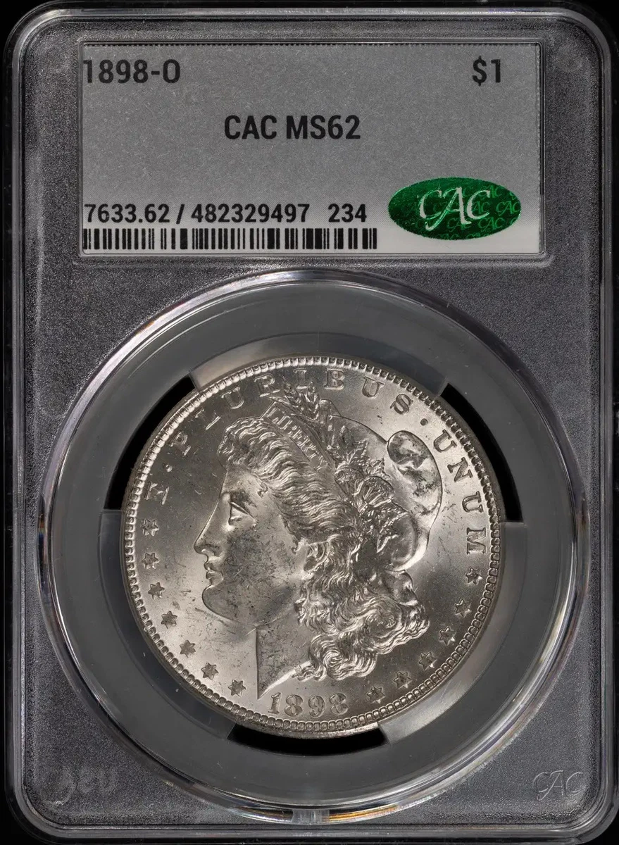 Silver MS 62 Graded 1898 Year Morgan US Dollars (1878-1921) for
