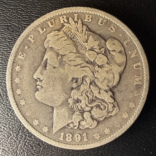 Rare 1891 Morgan Silver Dollar $1 | 90% Silver | Original Patina | VF Details