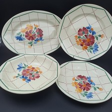 CREIL-MONTEREAU / HBCM - ENSEMBLE DE 4 PLATS EN FAÏENCE Modèle GRASSE 