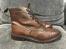 Trickers Made In England Brown Leather Wingtip Boots 9.5 UK 10.5 US