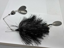 12” Hardwired Blades Black Smoke Tinsel Spinnerbait Musky Lure