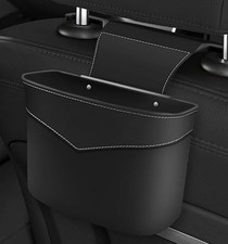 Portable Car Trash Can Garbage Bin Bag Organizer for Vehicles Waterproof Black
