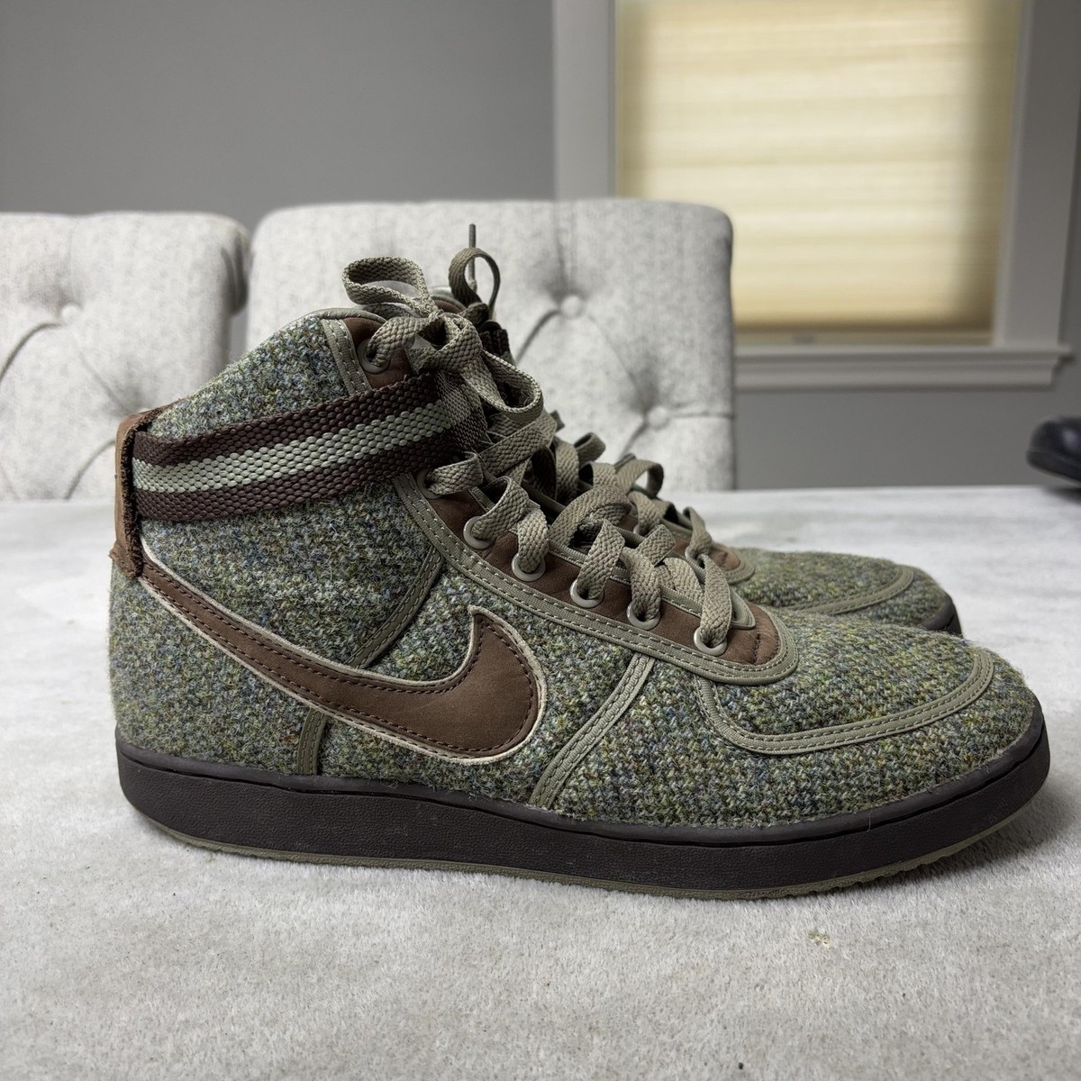 Nike Tweed Multicolor High-Top VTG Vandal Sneakers 7.5 Nike - Vandal High SP PRM Harris Tweed (Baroque Brown/Olive  main image 4