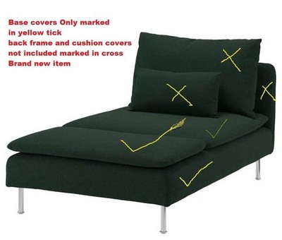 Ikea Soderhamn Bezug für Chaiselongue Untergestell, Tallmyra dunkelgrün, 10557927 
