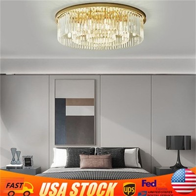 23.6'' Modern Chandelier Crystal Ceiling Fixture Pendant Flush Mount Ceiling Lamp