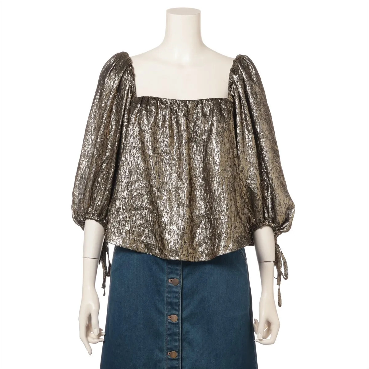 Camicia donna Saint Laurent Paris 18 anni seta oro 535047