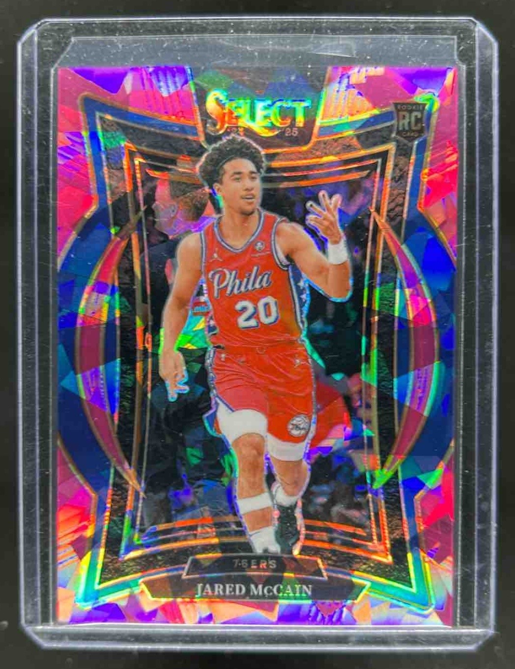 2024-25 Select Jared McCain Concourse RC Pink Cracked Ice Prizm #16/99 76ers