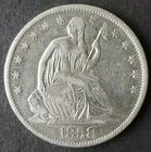 1858 O 50c Seated Liberty Silver Half Dollar