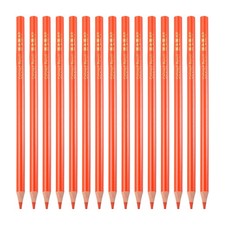 15PCS Colored Pencils Set, Wooden Oil Based Colored Drawing Pencil, Orange