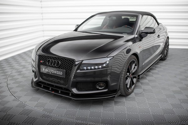 Front Flaps FüR Audi S5 / A5 S-Line 8T Schwarz Hochglanz Spoiler Schwert-image