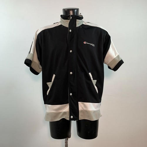 Felpa CHAMPION Mezza Manica Con Zip Sport Vintage Uomo Maglione Taglia S  Nero | eBay