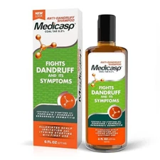 Medicasp Coal Tar Gel Anti Dandruff Shampoo Flaky & Itchy Scalp Treatment (6 oz)