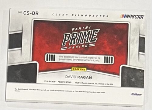 DAVID RAGAN 2018 Panini Prime Racing DUAL RELIC 21/99 Clear Silhouettes - Picture 2 of 2