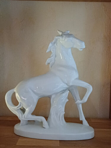 Porzellanfigur weißes Pferd-(Graefenthal-Thüringen-1958)-Antik-Guter Zustand! - Bild 4 von 12