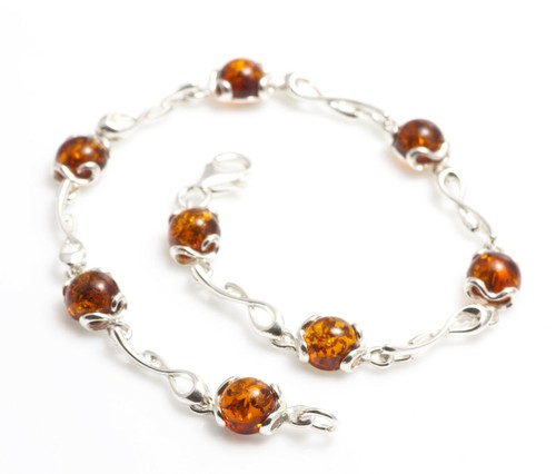 NATURAL BALTIC AMBER Jewellery STERLING SILVER 925 BRACELET Certified & GIFT BOX - Picture 5 of 7