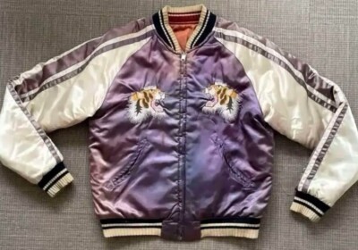 Vintage 90s REVERSIBLE Size 40 Souvenir Jacket Okinawa Rare
