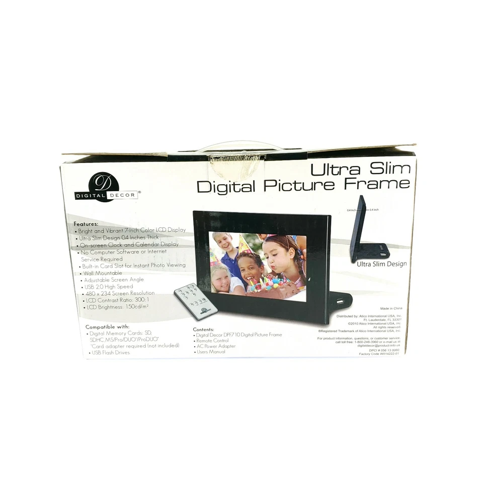 Digital Decor Ultra Slim Picture Frame 7' LCD Display Remote Control USA Seller - Image 4 of 4