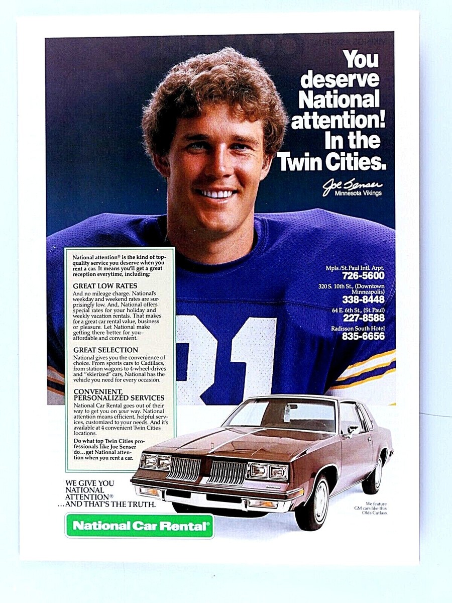 Joe Senser Minnesota Vikings 1984 Oldsmobile Cutlass Vintage