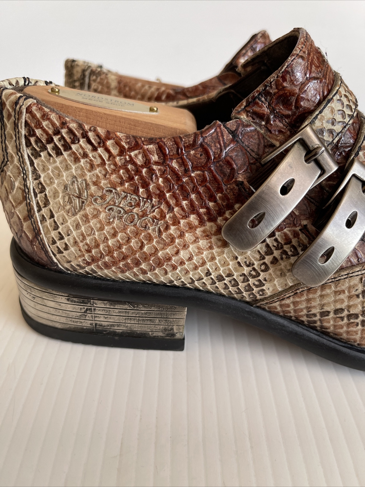 New Rock Embossed Python Snakeskin Leather Shoe w… - image 7